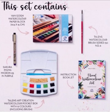4505 talens floral watercolour set 6