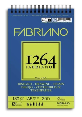 4620 aanbieding fabriano 1264 tekenblok met spiraal a5 180 gram 30 vel