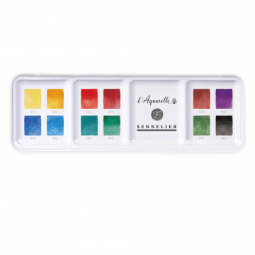4626 sennelier l aquarelle 12 couleurs granuleuses granulerende kleuren