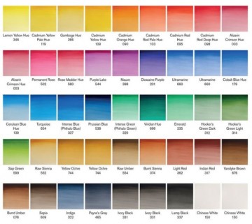 4656 winsor newton cotman aquarel watercolour colour chart