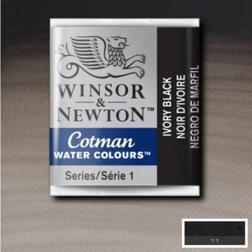4656 winsor newton cotman aquarelverf ivory black