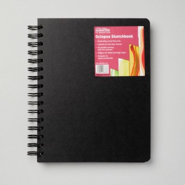 4677seawhite octopus concertina sketchbook a5
