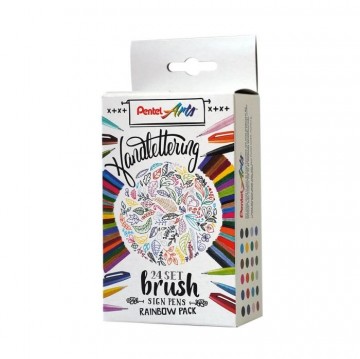 4695 pentel brush sign ses15c 24 set rainbow pack