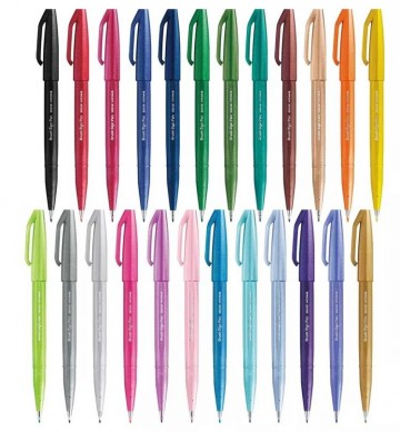 4695 pentel brush sign ses15c 24 set rainbow pack 4
