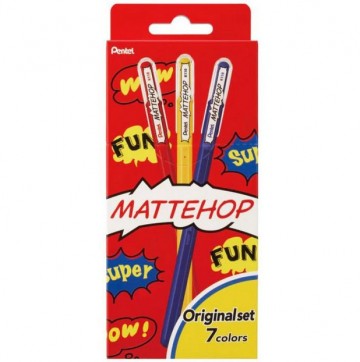 4698 pentel mattehop 7 gelpennen set original 1