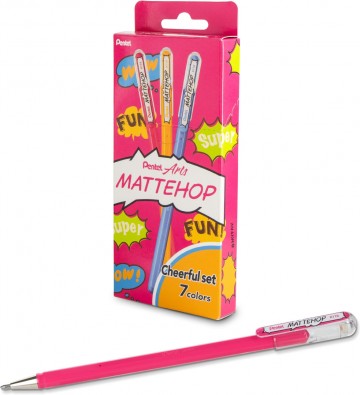 4699 pentel mattehop 7 gelpennen set cheerful 1
