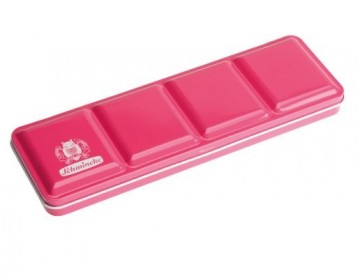 4705 aanbieding schmincke horadam aquarelverf pretty pink 15 napjes met penseel in roze blik 1