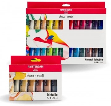 4713 talens amsterdam acrylverf 24 tubes plus 6 metallic gratis