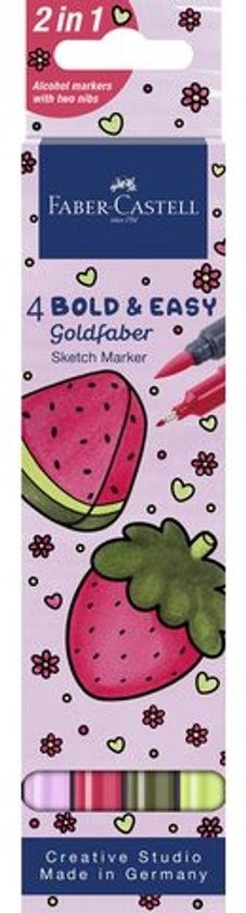 4763 faber castell goldfaber bold  easy 4 alcoholmarkers set world of fruit 2