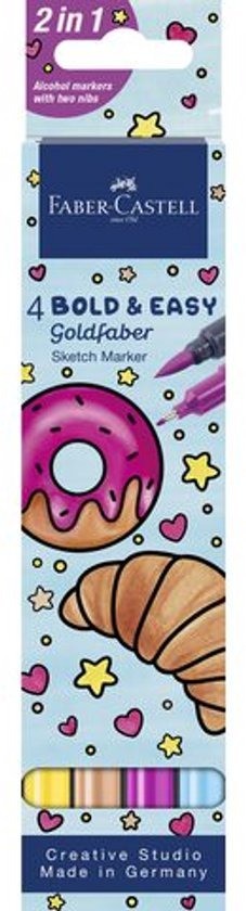4764 faber castell goldfaber bold  easy 4 alcoholmarkers set world of food 1