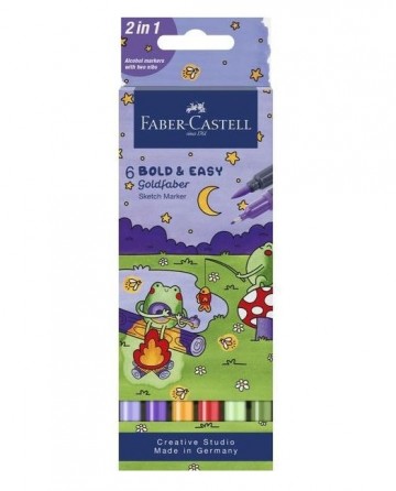 4765 faber castell goldfaber bold  easy 4 alcoholmarkers set world of frogs 1