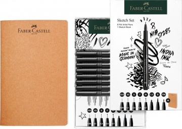 4774 faber castell pitt artist fineliner 8 stuks met tekenschrift