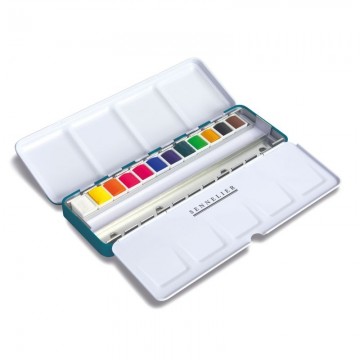 4778 boite metal la petite aquarelle 12 1 2 godets aquarelle fine sennelier watercolour 2