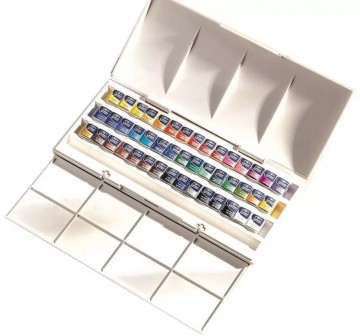 4786 kadotip winsor newton cotman aquarelverf 45 napjes met penseel in kunststof travelbox 2