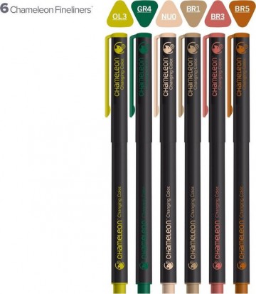 4806 kadotip chameleon 6 fineliners set nature colours 3