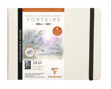 4844 clairefontaine fontaine aquarelboek 21x148 cm a5 hot pressed 300 gram 24 vel  8 postkaarten 1
