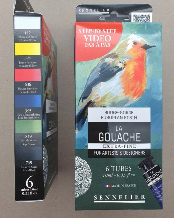 4896 aanbieding sennelier gouache extra fine 6 tubes 10 ml set european robin  roodborstje 4