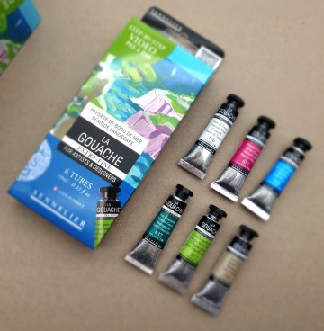 4898 aanbieding sennelier gouache extra fine 6 tubes 10 ml set seaside landscape 2