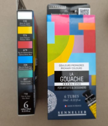 4899 aanbieding sennelier gouache extra fine 6 tubes 10 ml set primary colours 1