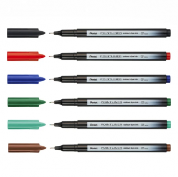 5023 pentel pointliner fineliner 24 stuks 2 0
