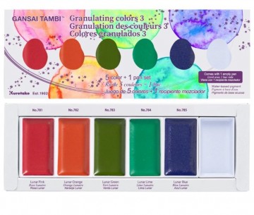 5072 kuretake gansai tambi 5 granulating colors set 3 1