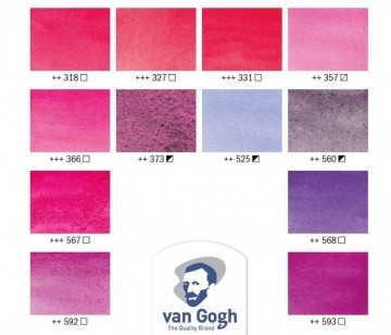 5074 talens van gogh aquarelverf pink and violets pocketbox 12 napjes 4
