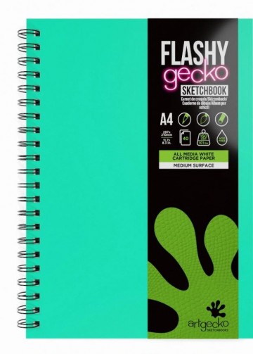5077 art gecko flashy mintgroen a4
