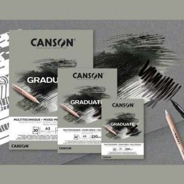 5084 canson graduate mixed media grijs a4 220g m2 30