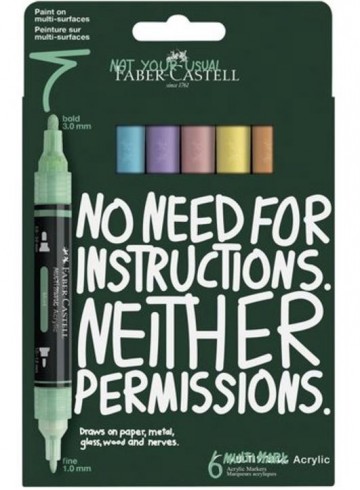 5150 faber castell multimark acrylmarker set 6 stuks pastel 1