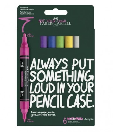 5152 faber castell multimark acrylmarker set 6 stuks vibrant 1