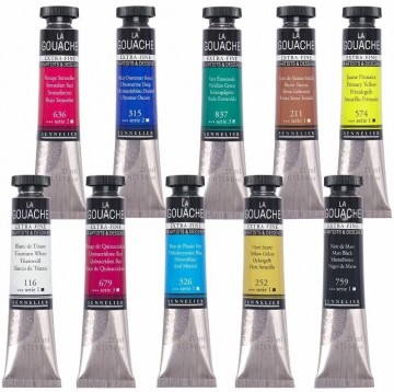 5153 sennelier la gouache extra fine 10 tubes 21 ml 2