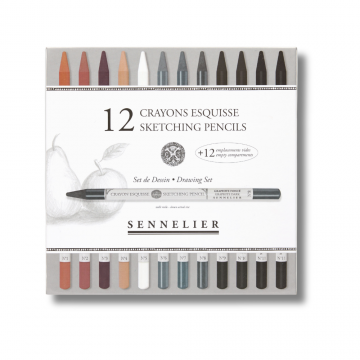 5171 snnlier 12 sketching pencils houtloze potloden grafiet