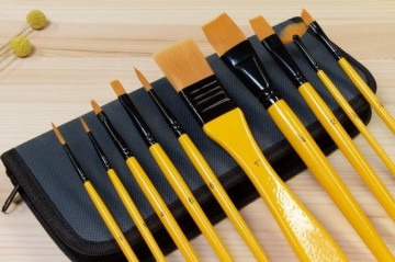 5187  kangaro 10 penselen voor acrylverf in etui 2
