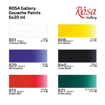 5197 rosa gallery gouache 6 tubes 20 ml 1