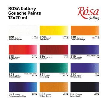 5198 rosa gallery gouache 12 tubes 20 ml 1