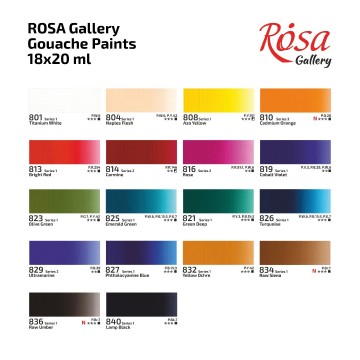 5199 rosa gallery gouache 18 tubes 20 ml 2