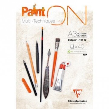 Clairefontaine Paint On wit A3, 40 vel, 250gram