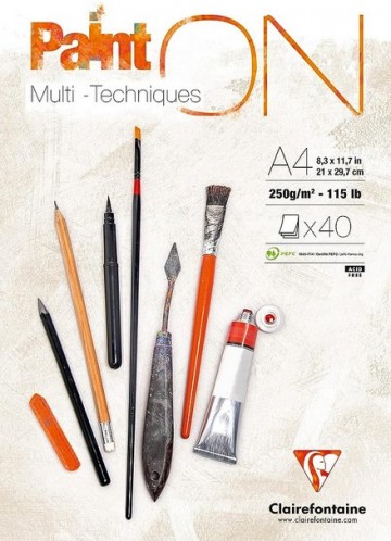 852 clairefontaine paint on a4 wit