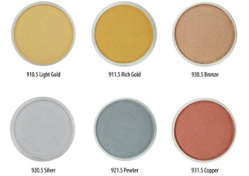 PanPastel set 6 metallickleuren met tools kleurenkaart