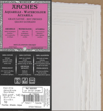 Arches aquarelpapierpng hot pressed 56x76