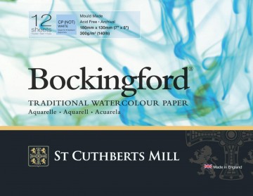 Bockingford bockingford watercolour glued pad 300gsm cold pressed not 13 x 18
