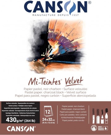 Canson mi teintes velvet 24 32 carbon black