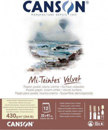 Canson mi teintes velvet 32 41 cream white