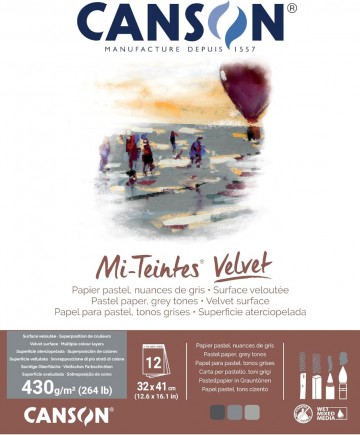 Canson mi teintes velvet 32 41 grey tones