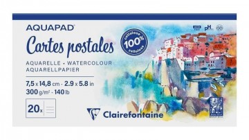 Clairefontaine aquapad cartes postales postkaarten 75 x 148