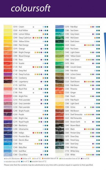 Derwent coloursoft color chart