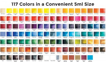 Ds color charts 117 extra fine watercolors 5ml