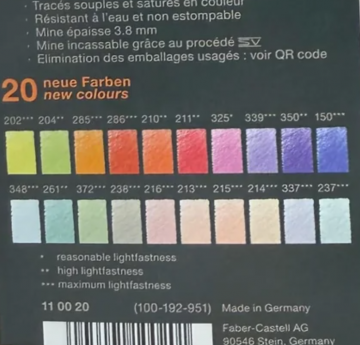 Faber castell 20 nieuwe kleuren