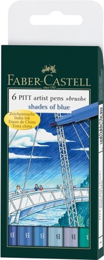 Faber castell pitt artist brush shades of blue