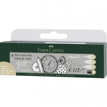 Faber castell pitt artist fineliner black and white 4 stuks